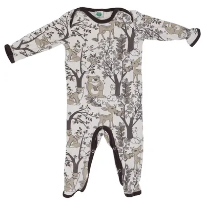 Barboteuse (Blanc, Marron) de Småfolk Coton, Élasthane