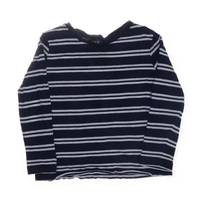 Långärmad t-shirt (Blå, Vit) från H&M Bomull