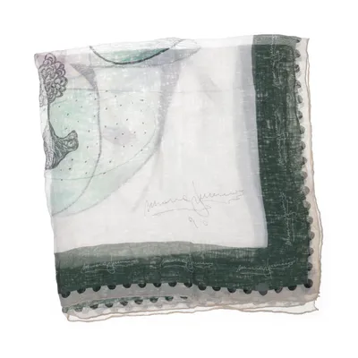 Zakdoek (Wit, Groen, Meerkleurig) Zijde