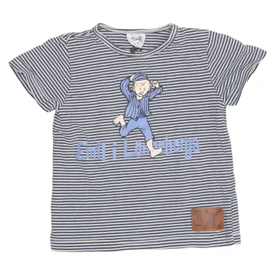 T-shirt (Blå, Vit) från Emil i Lönneberga Elastan, Ekologisk bomull