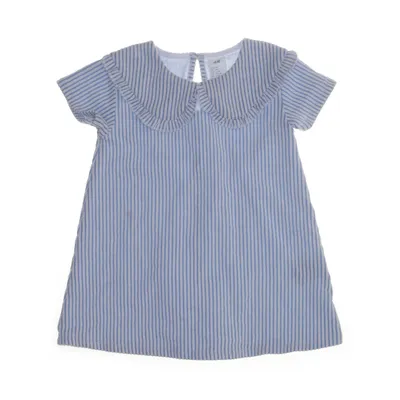 Klänning (Blå, Vit) från H&M Bomull, Elastan, Polyester