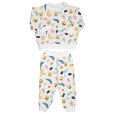 Loungewear (White, Multicolored) from Uniqlo Baby Cotton, Elastane