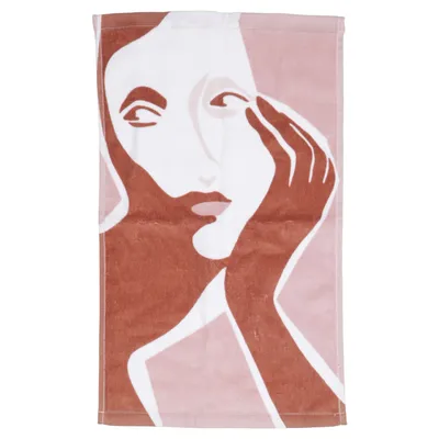 Handduk (Brun, Rosa, Vit) från H&M Bomull