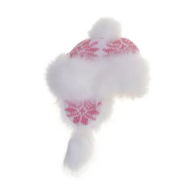 Trapperhatt (Vit, Rosa) från Solbi Akryl, Polyester