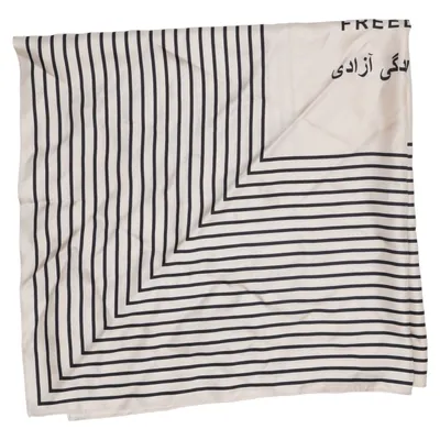 Cache-col (Beige, Noir) de Lescarf Soie