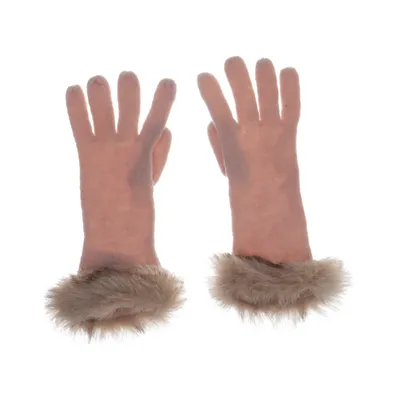 Handschoenen (Roze) van H&M Wol, Polyamide, Angora, Bont