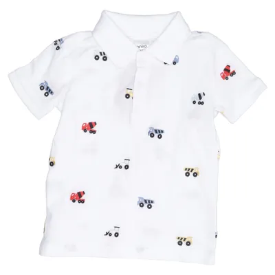 Pikétröja (Vit, Flerfärgad) från Anko Bomull, Polyester