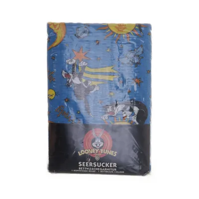 Bäddset (Blå, Flerfärgad) från Seersucker Bomull, Polyester