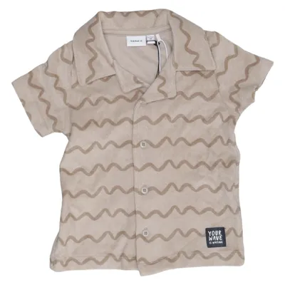Kortärmad skjorta (Beige) från Name It Ekologisk bomull