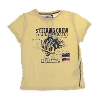 T-shirt (Geel) van Hampton Republic Katoen