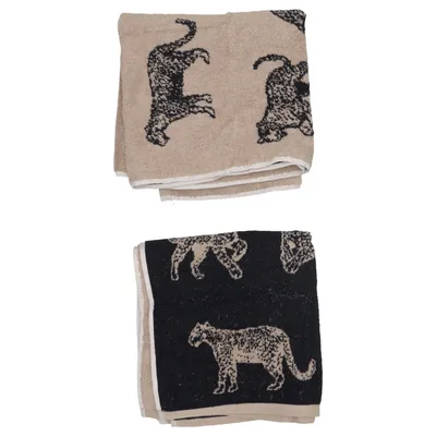 Handtuch (Schwarz, Beige) von My Home Baumwolle