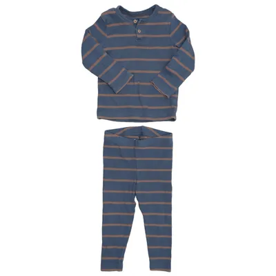 Pyjamas (Blå, Brun) från ICA I Love Eco Elastan, Ekologisk bomull