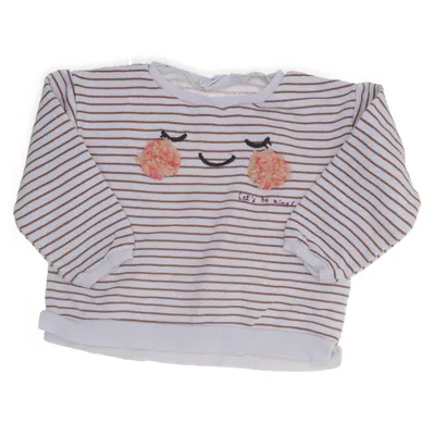 Collegetröja (Vit, Brun) från Zara Baby Bomull, Elastan, Polyester