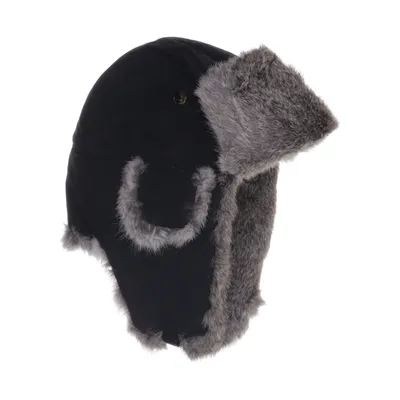 Trapperhatt (Svart, Grå) från Mad Bomber Nylon, Kaninpäls, Viskos