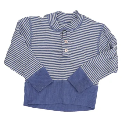 T-shirt manches longues (Bleu, Gris) de NRK Laine de mouton