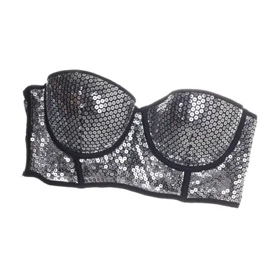 Bandeau-bh (Svart, Silverfärgad) från H&M Elastan, Polyamid