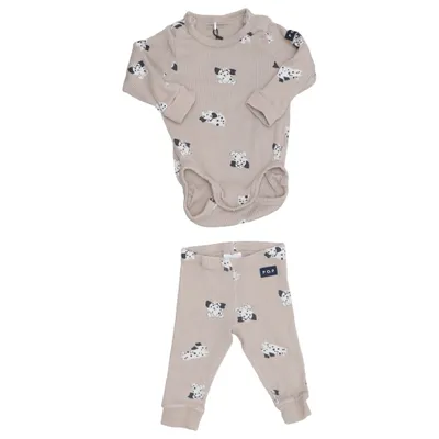 Set (Beige, Flerfärgad) från Polarn O. Pyret Elastan, Ekologisk bomull