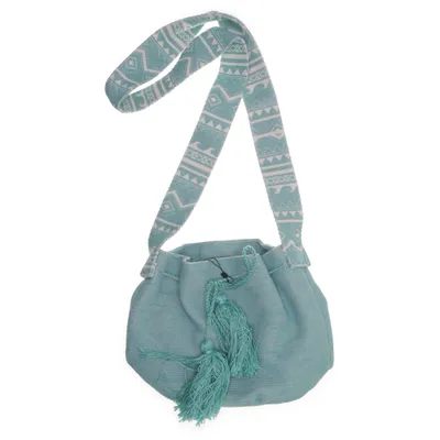 Schoudertas (Turquoise, Beige) van Ale-Hop Katoen, Polyester