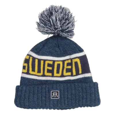 Bonnet à pompon (Bleu, Jaune, Blanc) de Robin Ruth