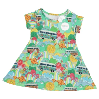 Robe (Vert, Multicolore) de Cissi och Selma Élasthane, Coton biologique