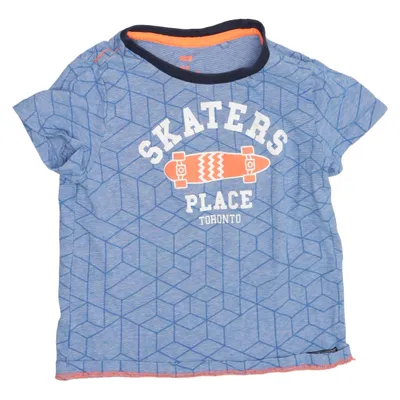 T-shirt (Blue, Orange, White) from WE Fashion Cotton