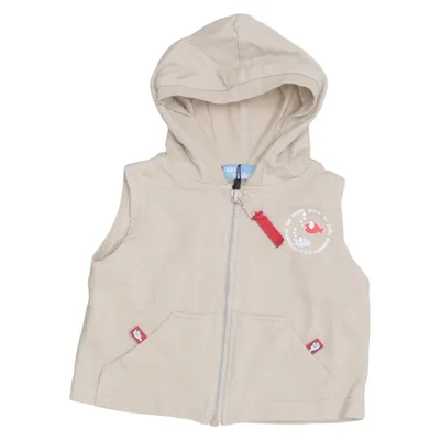 Short sleeve hoodie (Beige) from Mini Mini Cotton