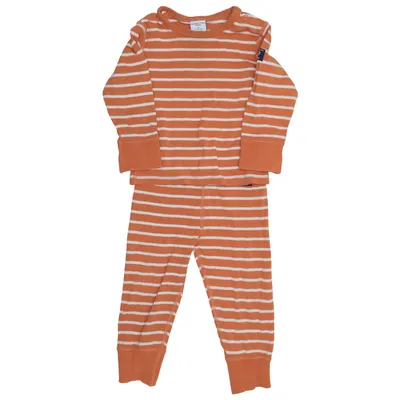 Pajamas (Brown, White) from Polarn O. Pyret Organic cotton