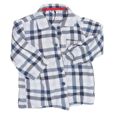 Chemise en flanelle (Bleu, Blanc) de BamBam Coton