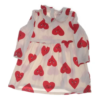 Jurk (Beige, Rood) van Lindex Baby Katoen, Elastaan