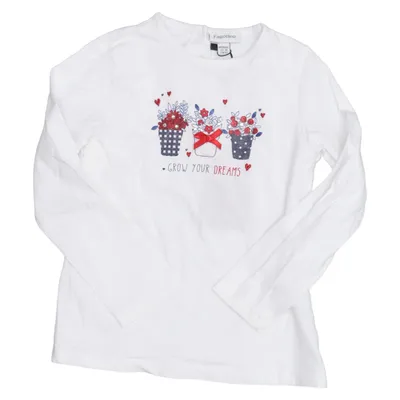 T-shirt à manches longues (Blanc) de Fagottino Coton, Élasthane