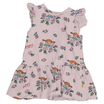 Klänning (Rosa, Flerfärgad) från Pippi Långstrump Bomull, Elastan