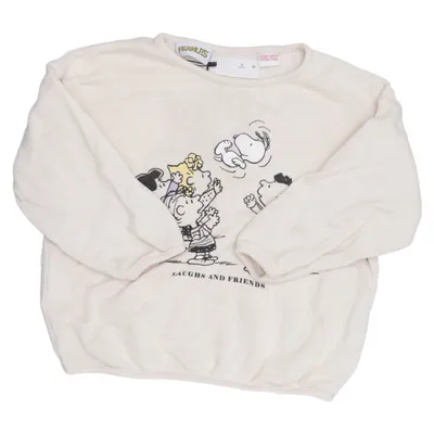 Sweatshirt (Beige) de Zara x Peanuts Coton, Élasthane