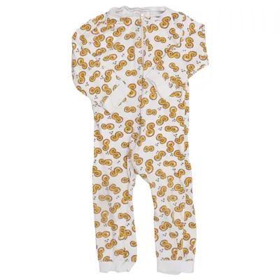Rompers (White, Brown) from Tiny One Elastane, Organic cotton