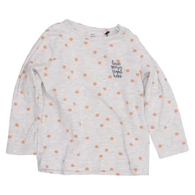 T-shirt à manches longues (Gris, Orange) de Topomini Coton, Élasthane, Viscose