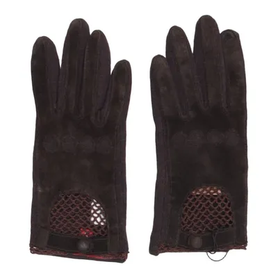 Leather gloves (Brown) from Denby Angora, Leather, Nylon, Wool