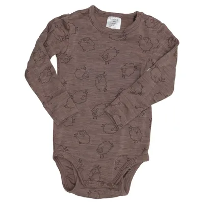 Body (Brun) från Lindex Baby Merinoull