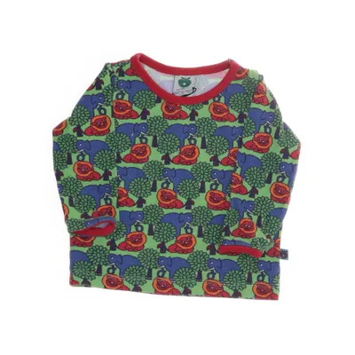 Long sleeve T-shirt (Green, Multicolored) from Småfolk Cotton, Elastane, Modal