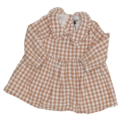 Robe (Marron, Blanc) de Lindex Baby Coton