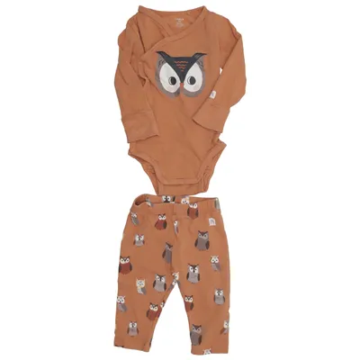 Set (Brun) från Lindex Baby Bomull, Elastan
