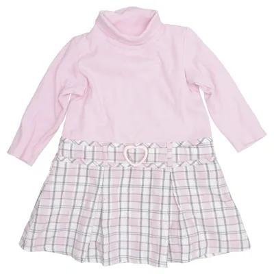 Rollkragenkleid (Pink, Weiß, Grau) von Early Days Baumwolle, Elasthan, Polyester, Viskose
