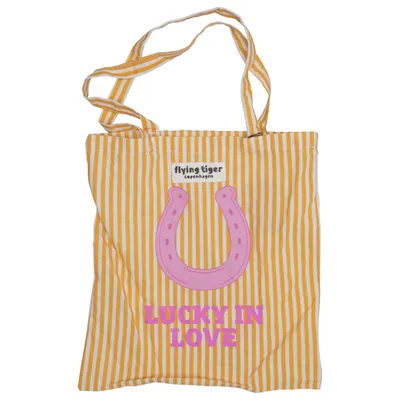 Canvas tas (Beige, Wit, Roze) van Flying Tiger