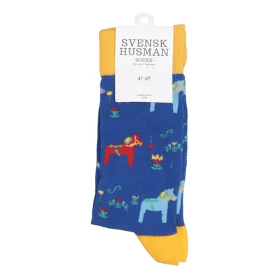 Sokken (Blauw, Geel, Meerkleurig) van Svensk Husman Katoen, Elastaan, Polyamide