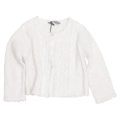 Cardigan (White) from Kids by Lindex Acrylic, Metallic fiber