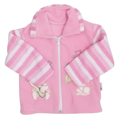 Fleece jas (Roze, Wit) van Baby Baby Acryl, Katoen, Viscose