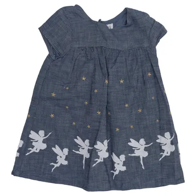 Dress (Blue, Multicolored) from BabyGap Cotton, Metallic fiber, Polyamide, Polyester