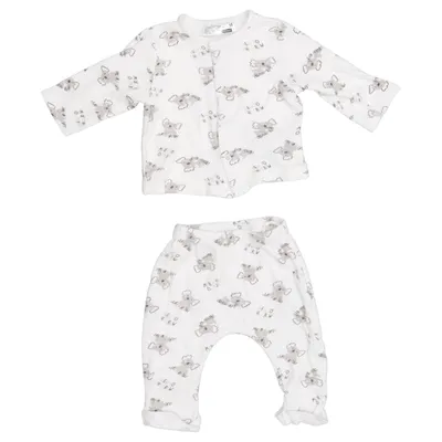 Pyjama (Weiß, Grau) von Ergee Baumwolle