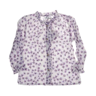 Shirt (White, Purple) from Mango Viscose