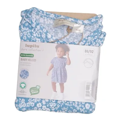 Dress (Blue, White) from Lupilu Elastane, Organic cotton, Recycled polyester
