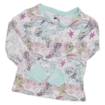 T-shirt à manches longues (Blanc, Multicolore) de My Little Pony Coton, Élasthane