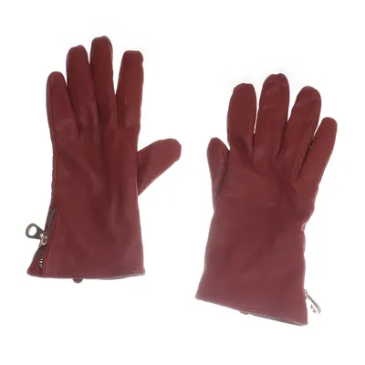 Leren handschoenen (Rood) van Handskmakar'n Acryl, Leer, Wol